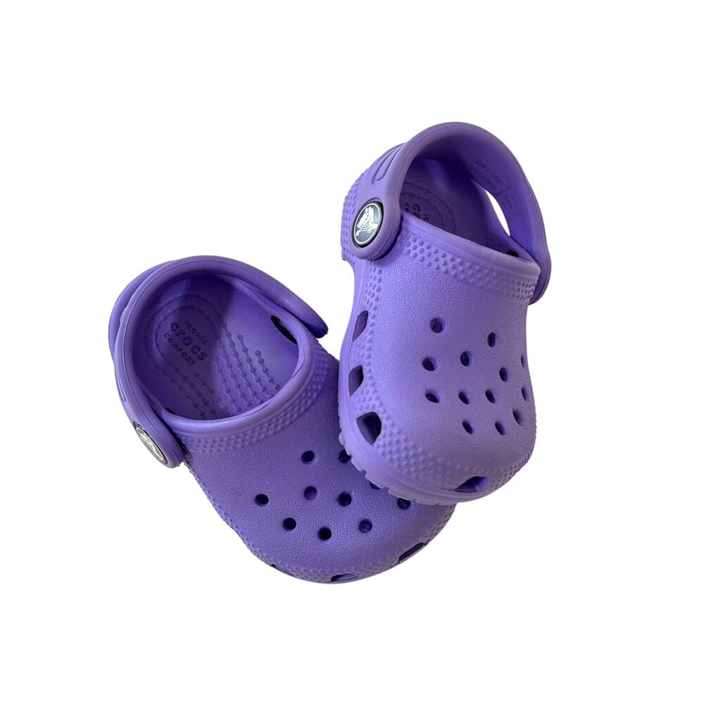 Crocs Clog Infant Baby Size 4C Purple Violet Slip-On Lightweight Sandal Shoes